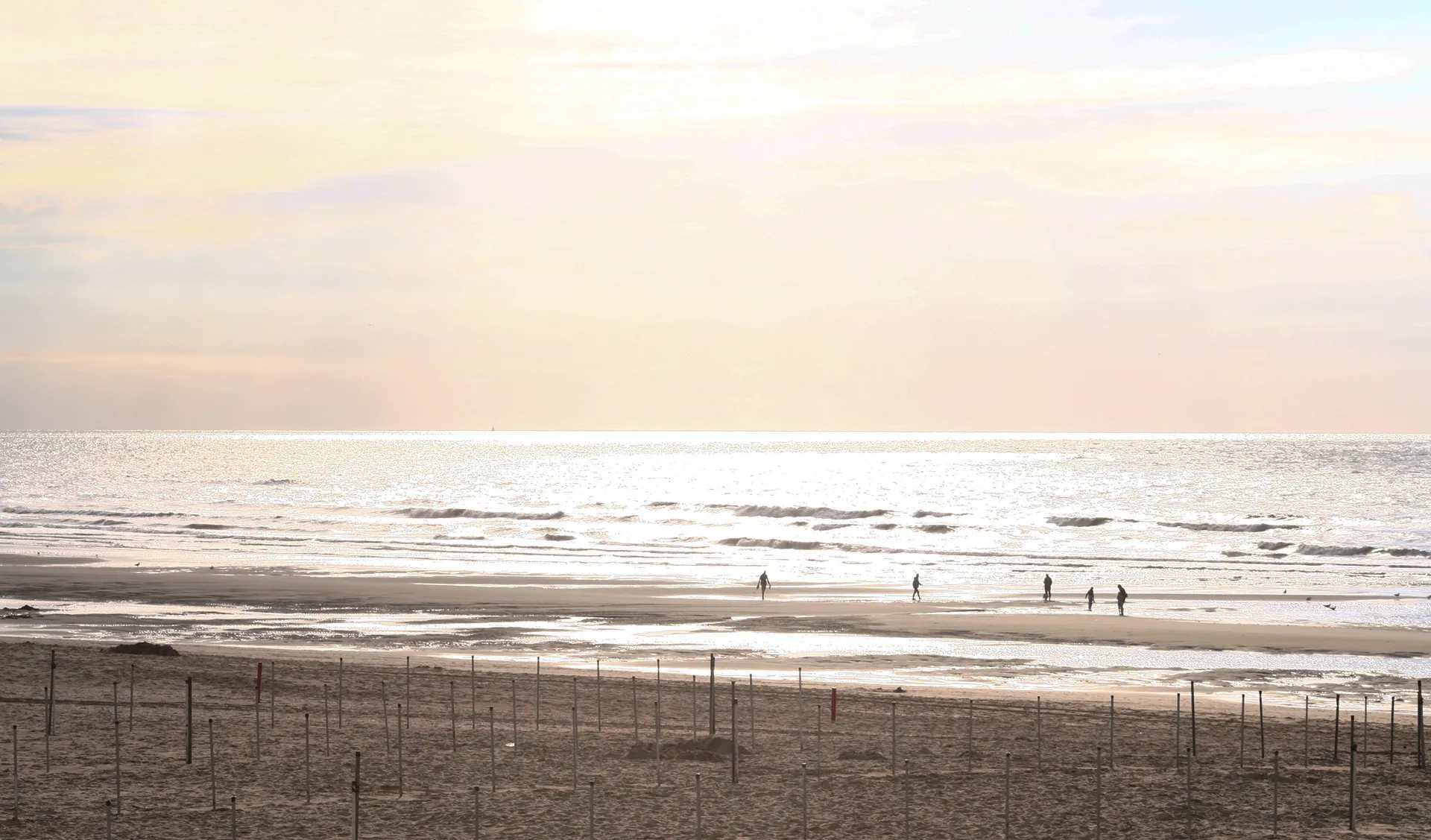Plage et mer à contre-jour