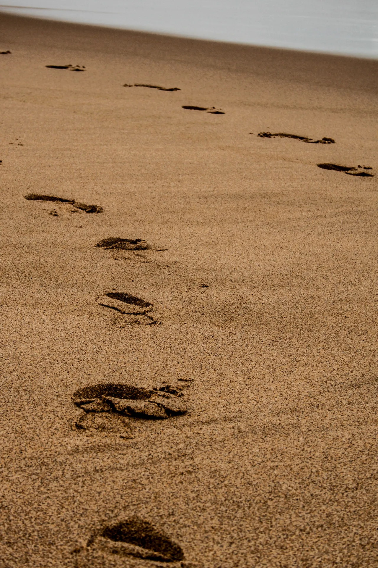 Traces de pas dans le sable